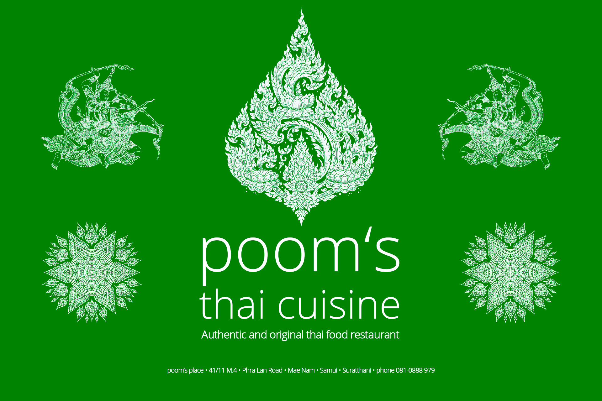 Poom's Place Thai Restaurant auf Koh Samui, Mae Nam Beach